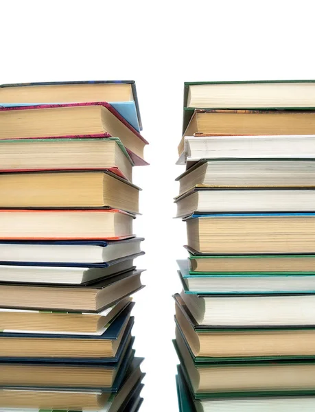 Pile of books on a white background. — Stock Photo, Image