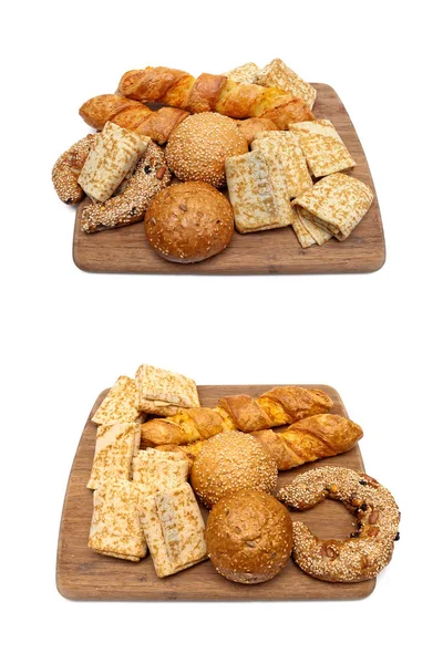 Baked goods on white background — Stock Photo, Image