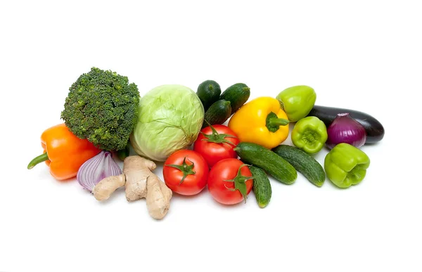 从白色背景分离出来的蔬菜 — 图库照片