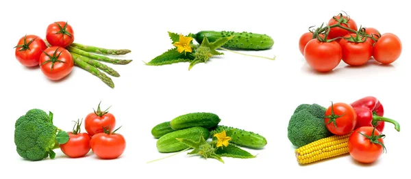 Verduras maduras sobre fondo blanco —  Fotos de Stock