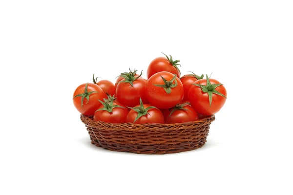 Tomates cerises sur fond blanc Images De Stock Libres De Droits