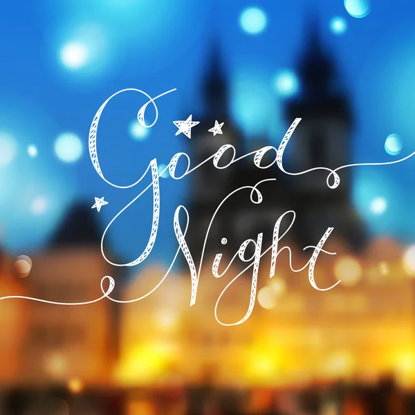 Bonne nuit lettrage — Image vectorielle