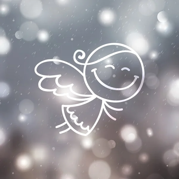 Ange de Noël sur fond flou — Image vectorielle