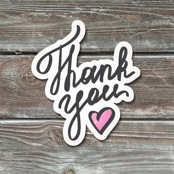 Thank you, text on wood texture — ストックベクタ