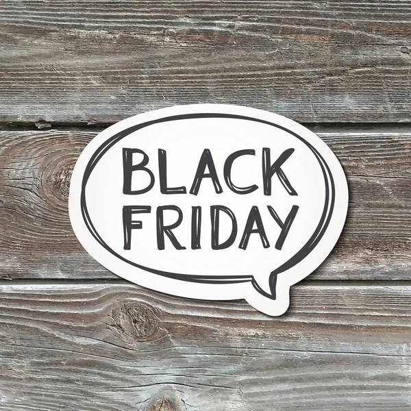 Black friday lettering on wood texture — Stock Vector