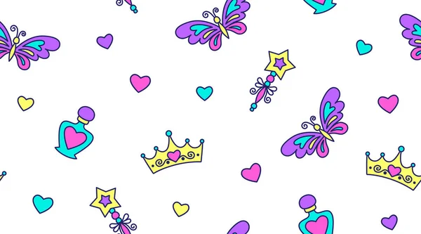 Princesse motif sans couture — Image vectorielle