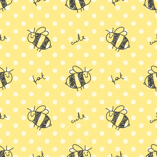 Motif sans couture des abeilles — Image vectorielle