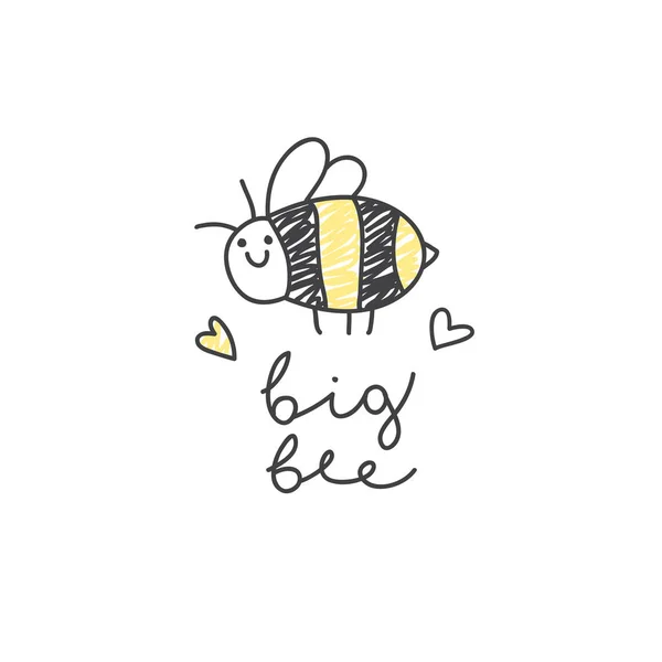Big bee logo — Stock Vector