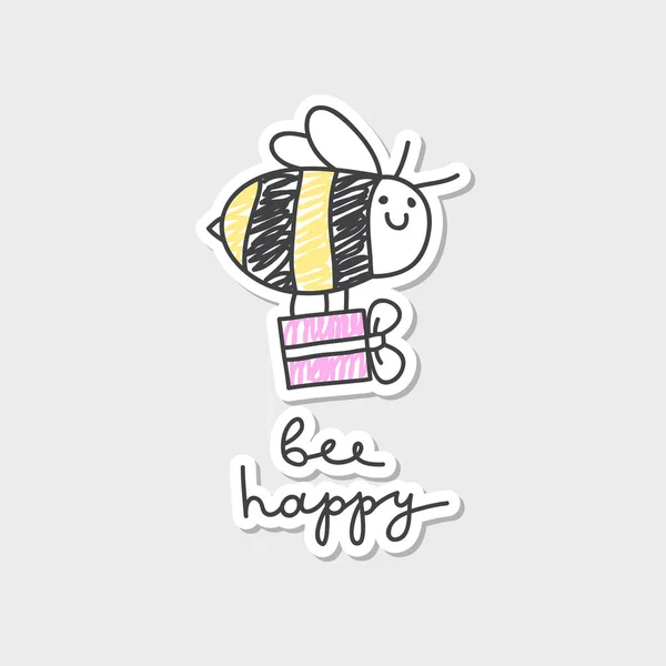 Abeille carte heureuse — Image vectorielle