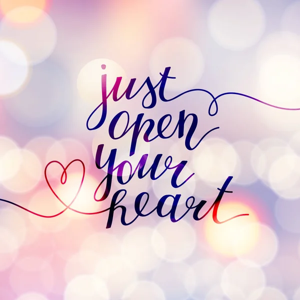 Just open your heart — Stock Vector