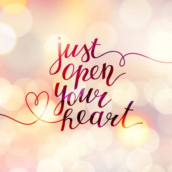 Just open your heart — Stock Vector