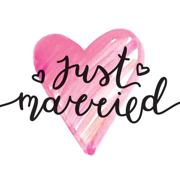 Just married lettering — Stock Vector