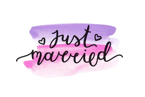 Just married lettering — Stock Vector