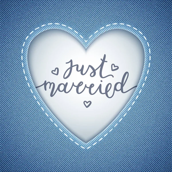 Just married lettering — Stock Vector