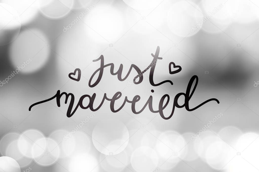 just married lettering