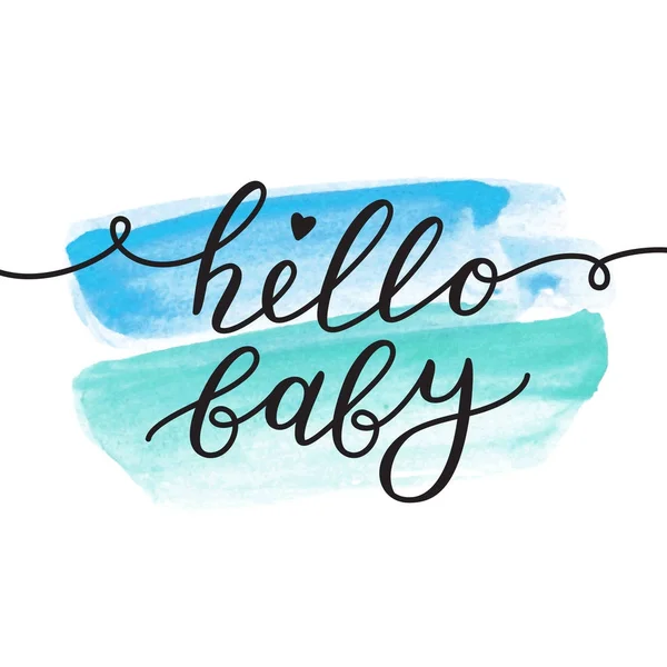 Hallo baby belettering — Stockvector