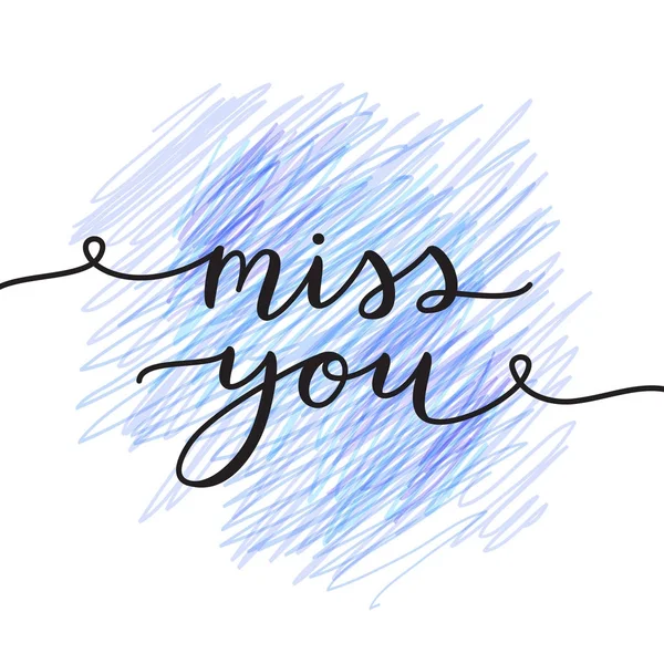 Miss you lettering — Stock Vector