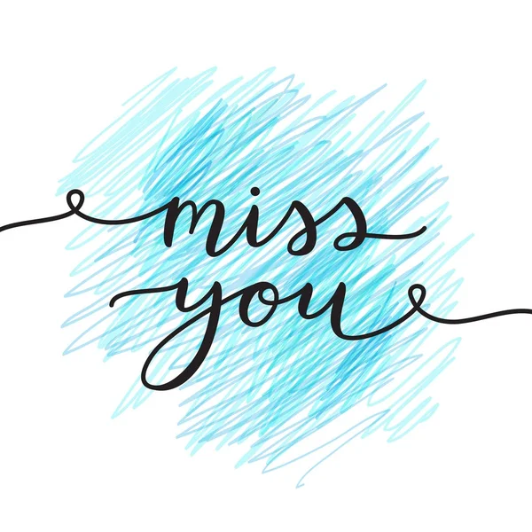 Miss you lettering — Stock Vector