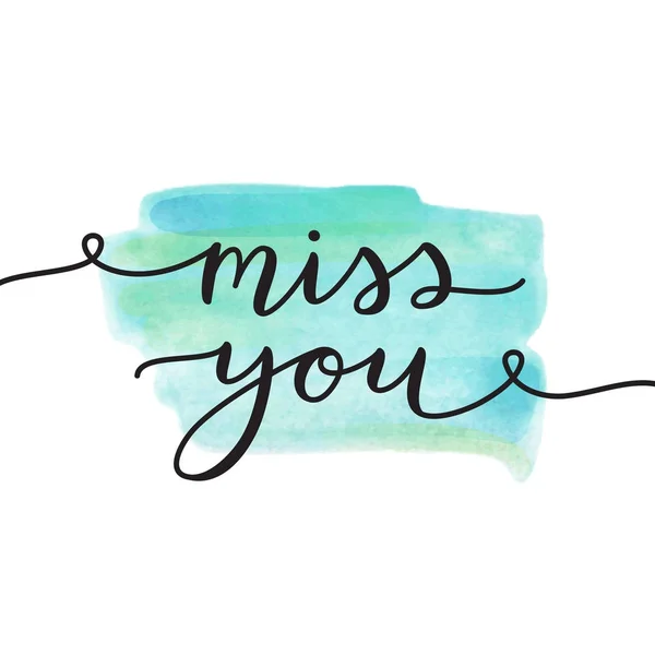 Miss you lettering — Stock Vector