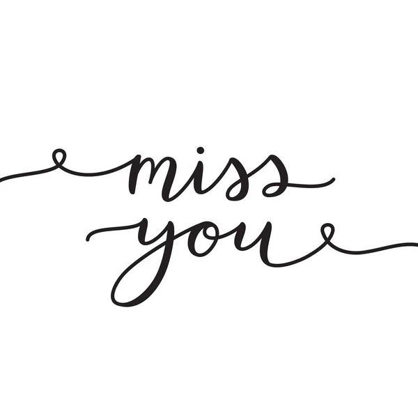 Miss you lettering — Stock Vector