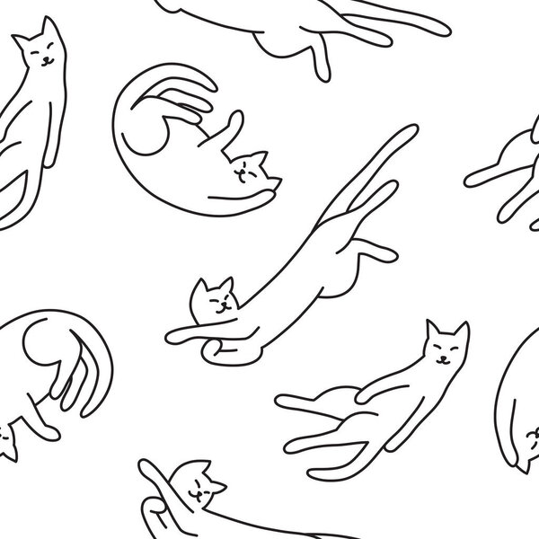 Кошки бесшовный рисунок
