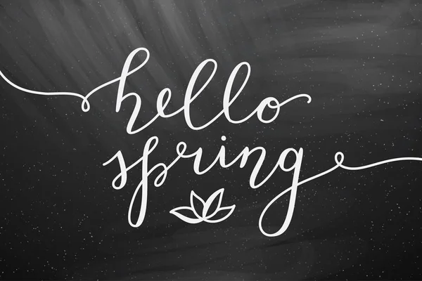 Hello spring lettering — Stock Vector