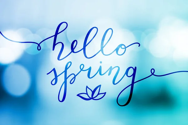 Hello spring lettering — Stock Vector