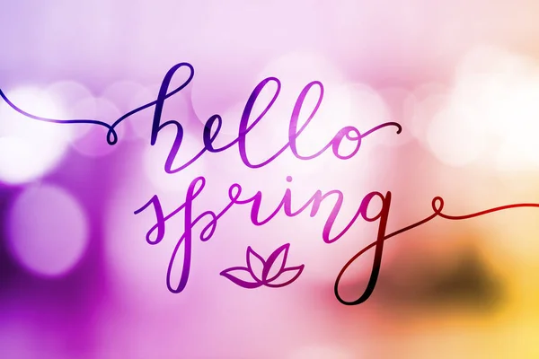 Hello spring lettering — Stock Vector