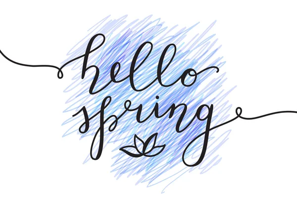 Hello spring lettering — Stock Vector