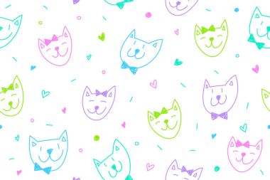 gülümseme kediler yüzler desen