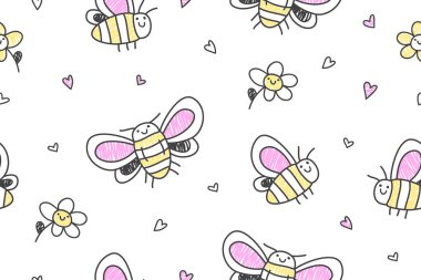 Kelebekler seamless modeli el çekilmiş