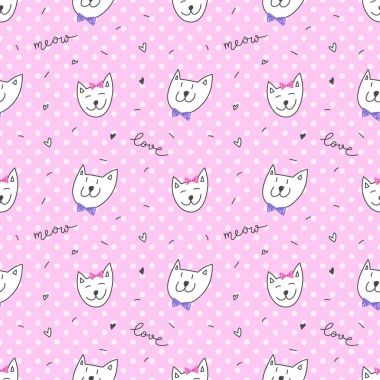 Şirin kediler pürüzsüz bir şekille karşı karşıya