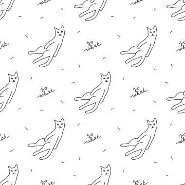 elle çizilmiş kedi desen