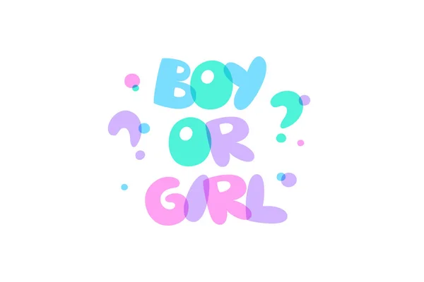 Schriftzug Junge oder Mädchen — Stockvektor