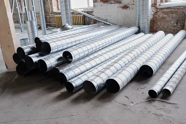 Large pipes at the construction site — Stock Photo, Image