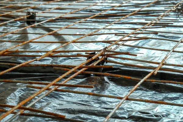 Армирующая сетка для бетона — стоковое фото