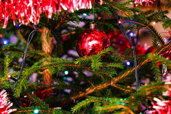 Kerstversiering op de kerstboom — Stockfoto