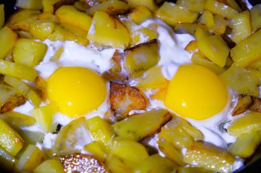 Yumurta bir tavada kızarmış