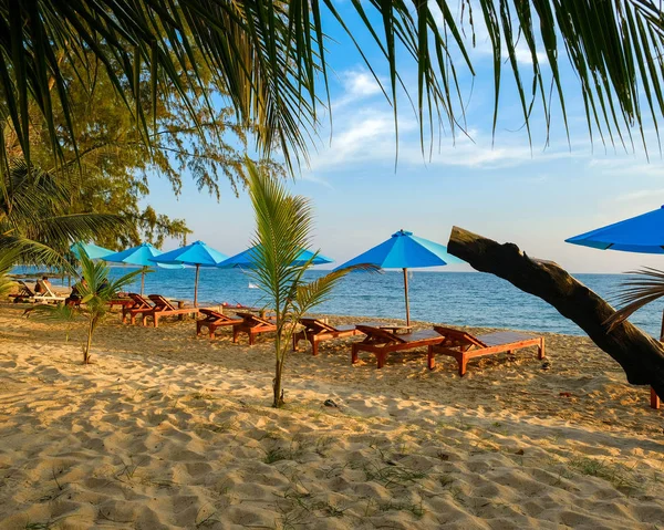 The sandy beach on phu quoc island 스톡 사진