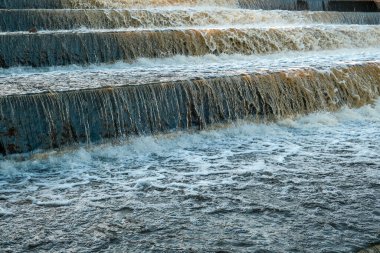Şehir parkındaki güzel küçük şelale.