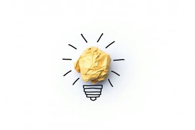 creative idea.Concept of idea and innovation with paper ball clipart