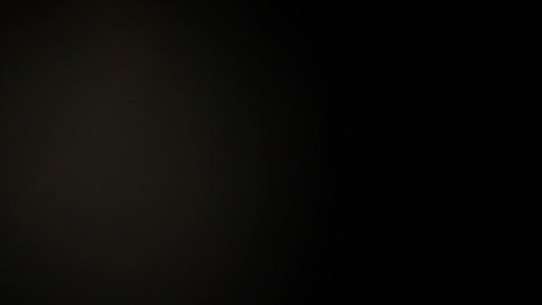 Lichtleck in 4k Qualität auf dunklem Hintergrund mit echtem Linsenschlag — Stockvideo