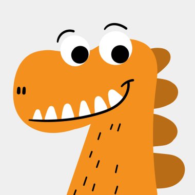 Portakal canavarı karakteri mutlu gülümsüyor. Doodle sanat konsepti, resim çizimi.