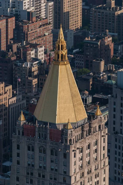 Manhattan történelmi felhőkarcoló tetején — Stock Fotó