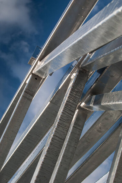 Galvanized steel roof construction elements
