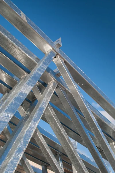 Construção de aço galvanizado — Fotografia de Stock