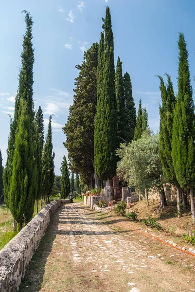 Dirt road through mediterranean countryside