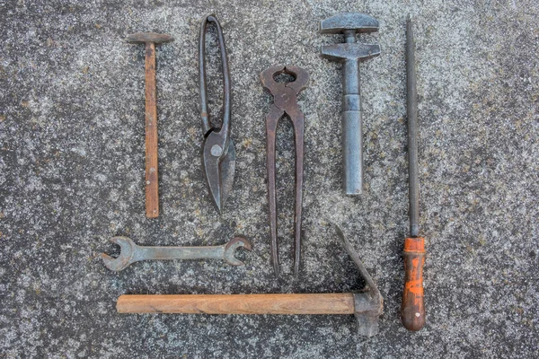 Coleção de ferramentas manuais vintage — Fotografia de Stock