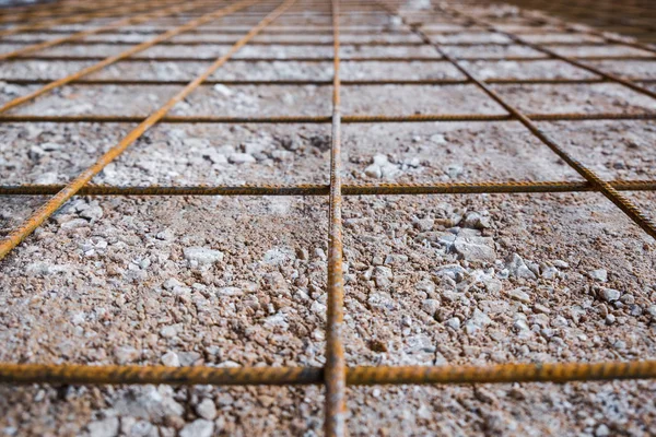Penguatan beton mesh closeup — Stok Foto