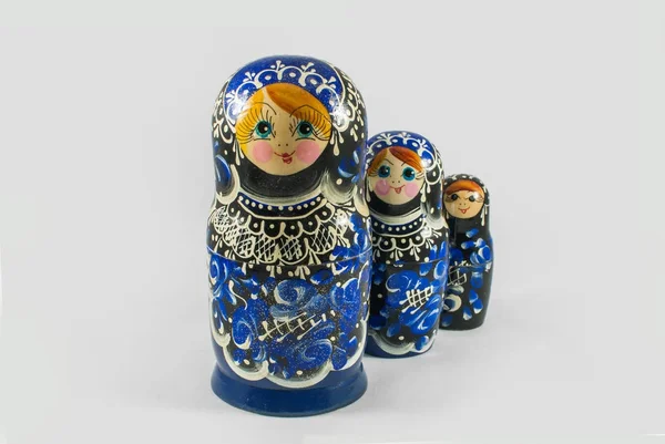 Geleneksel Rus el Matryoshka Bebekler boyalı — Stok fotoğraf